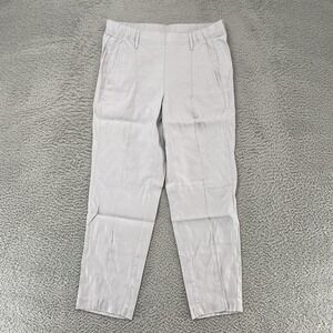 J. Jill Linen Stretch Pants Womens Small Gray Tapered Minimalist Capsule Neutral